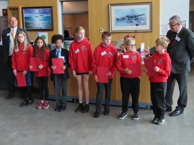Current and former pupils from Scampton Primary School who did a reading at the world premiere of After Me, The Flood at the International Bomber Command Centre in Lincoln